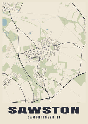 Sawston Street Map Poster