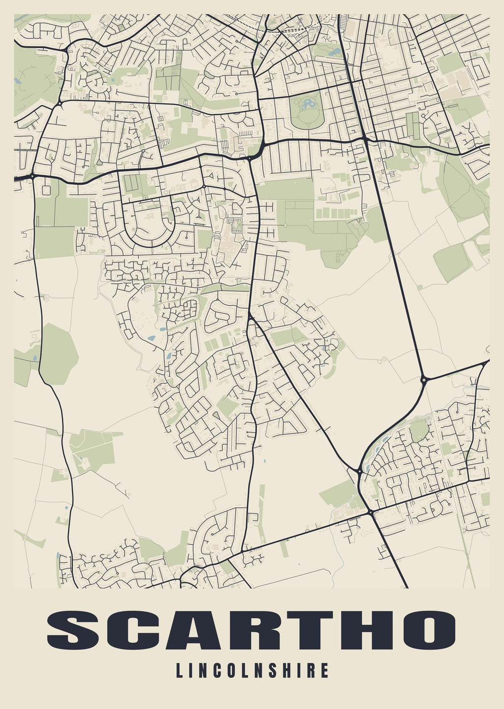 Street map poster of Scartho, Lincolnshire