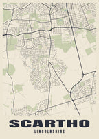 Street map poster of Scartho, Lincolnshire