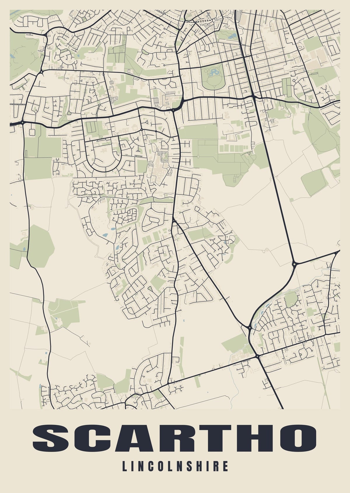 Street map poster of Scartho, Lincolnshire