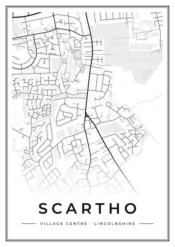 Scartho Village Centre Street Map Poster
