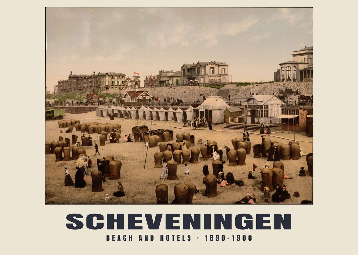 Beach and Hotels, Scheveningen, 1890–1900 heritage photograph
