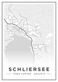 Street map poster of Schliersee town centre, Bavaria