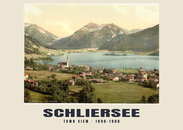Town View, Schliersee — 1890–1900 · Vintage photochrom print