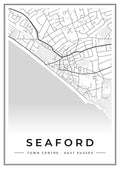 Street map poster of Seaford town centre, East Sussex