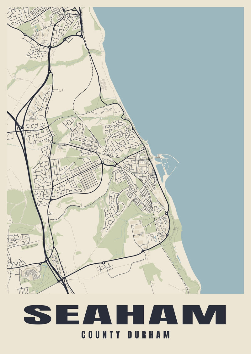 Seaham Street Map Poster
