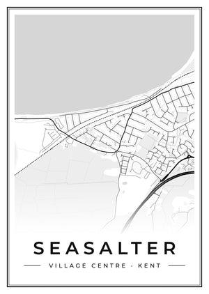 Seasalter Village Centre Street Map Poster