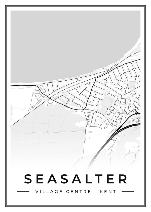 Seasalter Village Centre Street Map Poster