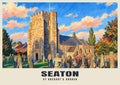 St Gregory’s Church, Seaton poster, Gouache style