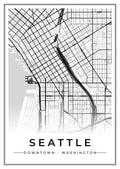 Street map poster of downtown Seattle, Washington