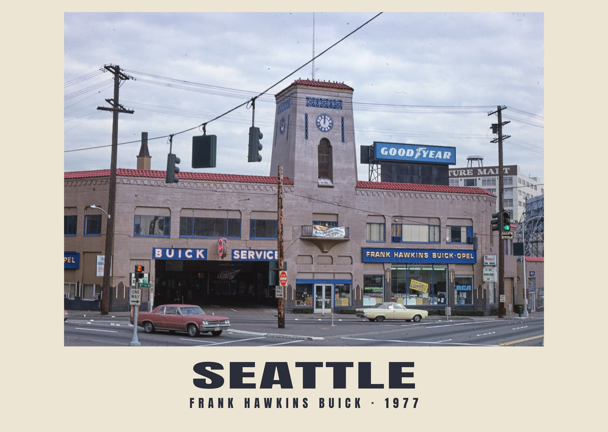 Frank Hawkins Buick, Seattle, 1977 — Historic photograph print