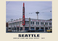 Surplus Store and Space Needle, Seattle, 1977 — Historic photograph print
