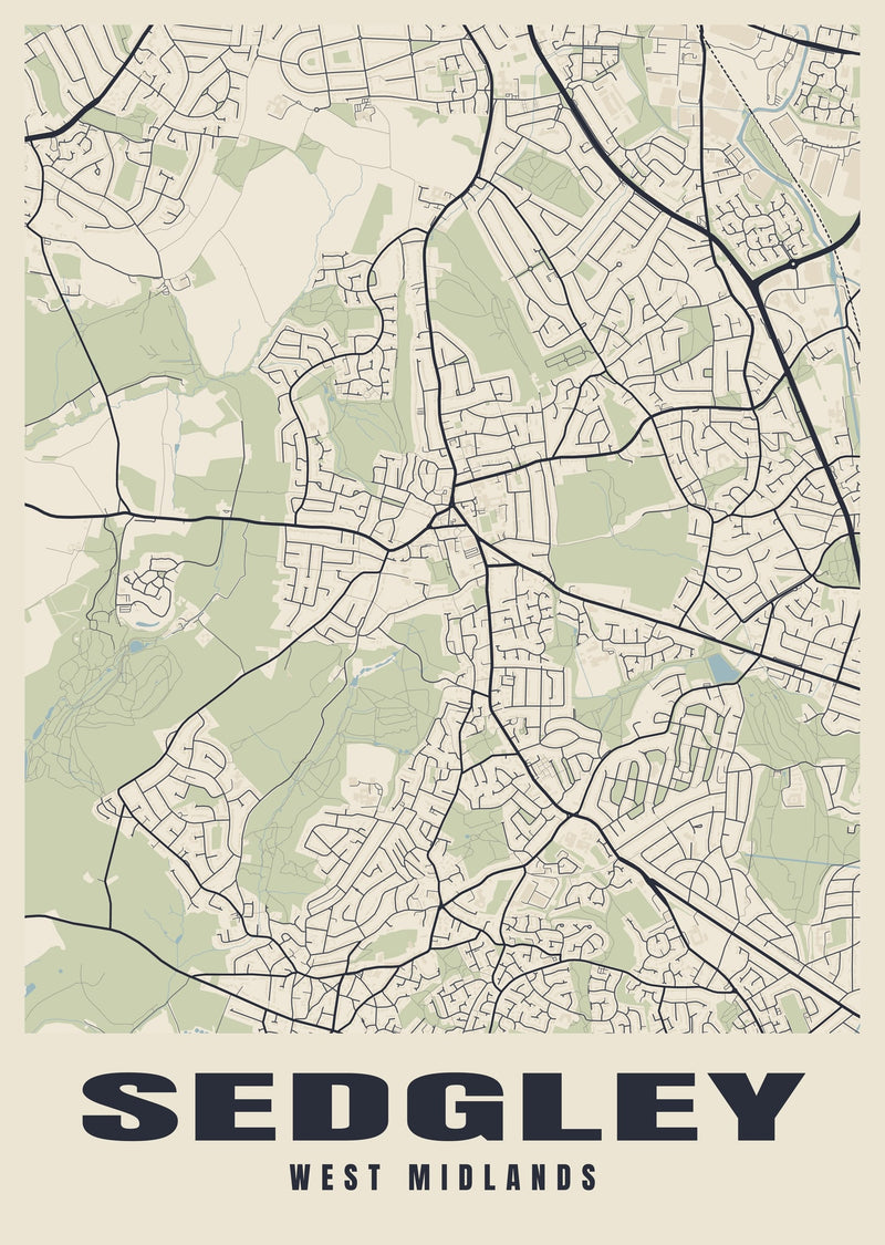 Sedgley Street Map Poster