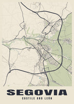 Street map poster of Segovia, Castile and León