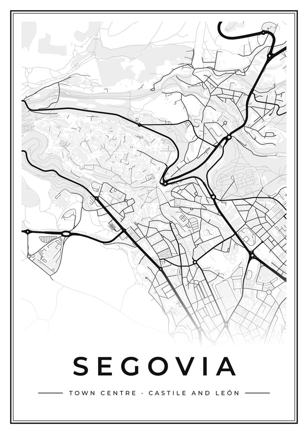Segovia Town Centre Street Map Poster
