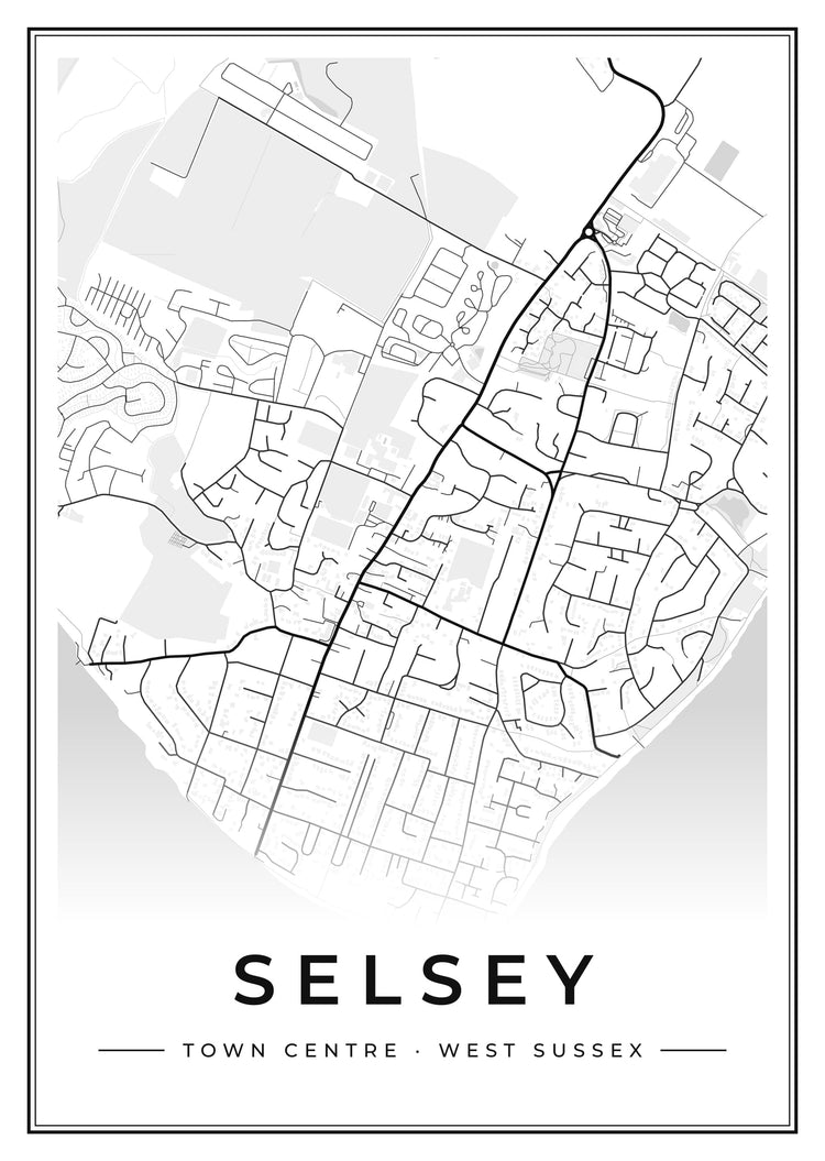 Selsey Town Centre Street Map Poster