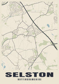 Street map poster of Selston, Nottinghamshire