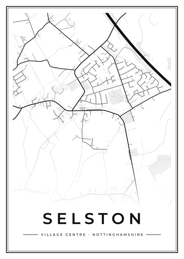 Selston Village Centre Street Map Poster