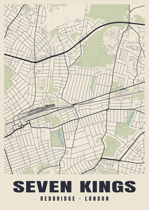 Seven Kings Heritage Street Map Poster