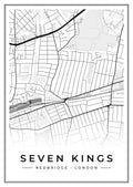 Street map poster of Seven Kings, Redbridge, London