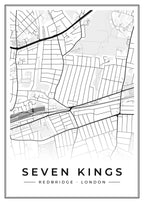 Street map poster of Seven Kings, Redbridge, London