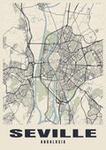 Street map poster of Seville, Andalusia
