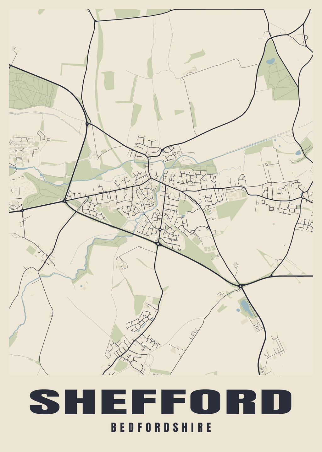 Street map poster of Shefford, Bedfordshire