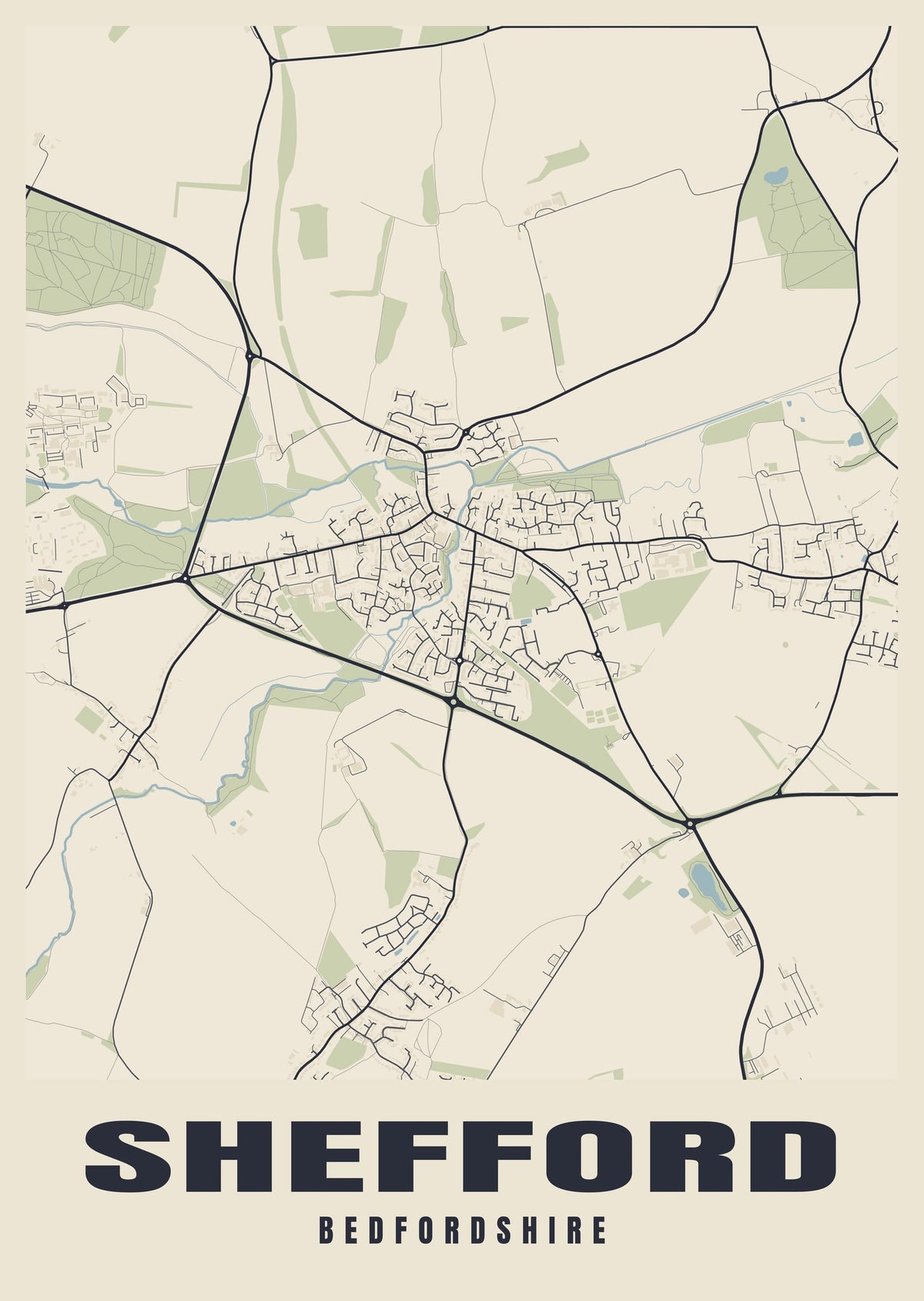 Street map poster of Shefford, Bedfordshire