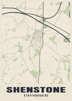 Street map poster of Shenstone, Staffordshire