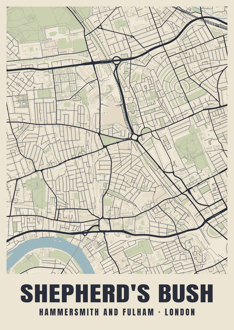 Shepherd's Bush Heritage Street Map Poster