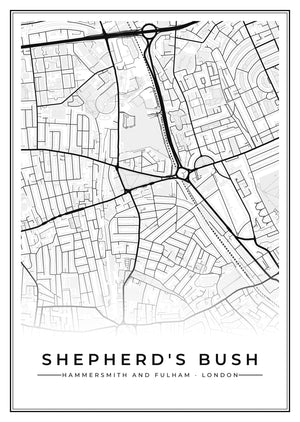 Shepherd's Bush Street Map Poster
