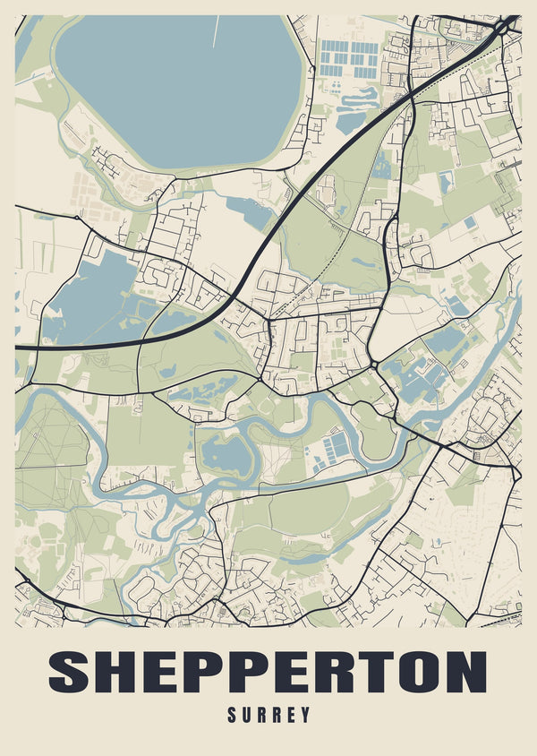 Shepperton Street Map Poster