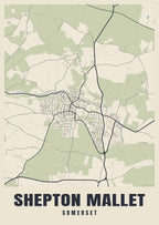 Street map poster of Shepton Mallet, Somerset