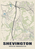 Street map poster of Shevington, Greater Manchester