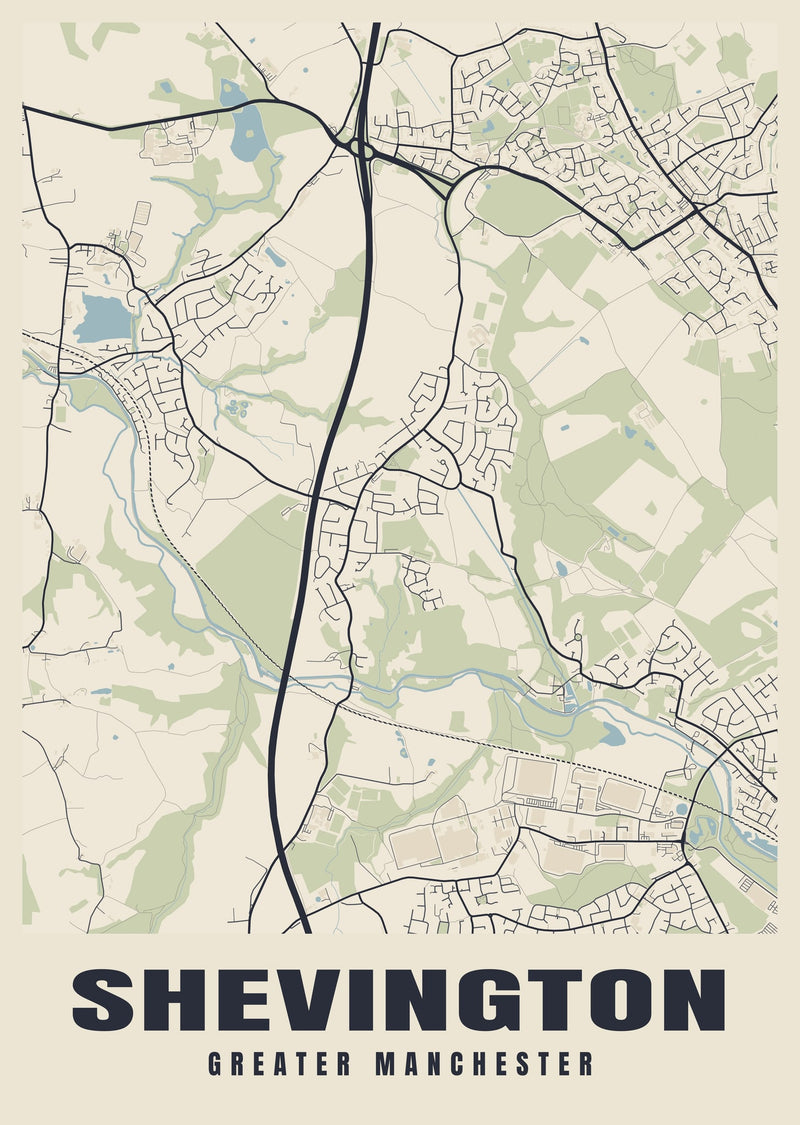 Shevington Street Map Poster