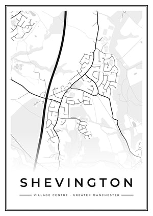 Shevington Village Centre Street Map Poster