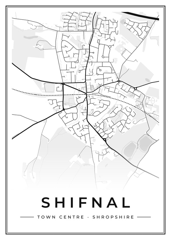Shifnal Town Centre Street Map Poster