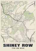 Street map poster of Shiney Row, Tyne and Wear