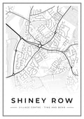 Street map poster of Shiney Row village centre, Tyne and Wear
