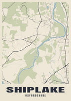 Street map poster of Shiplake, Oxfordshire