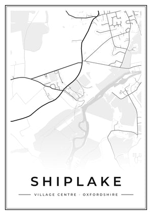 Shiplake Village Centre Street Map Poster