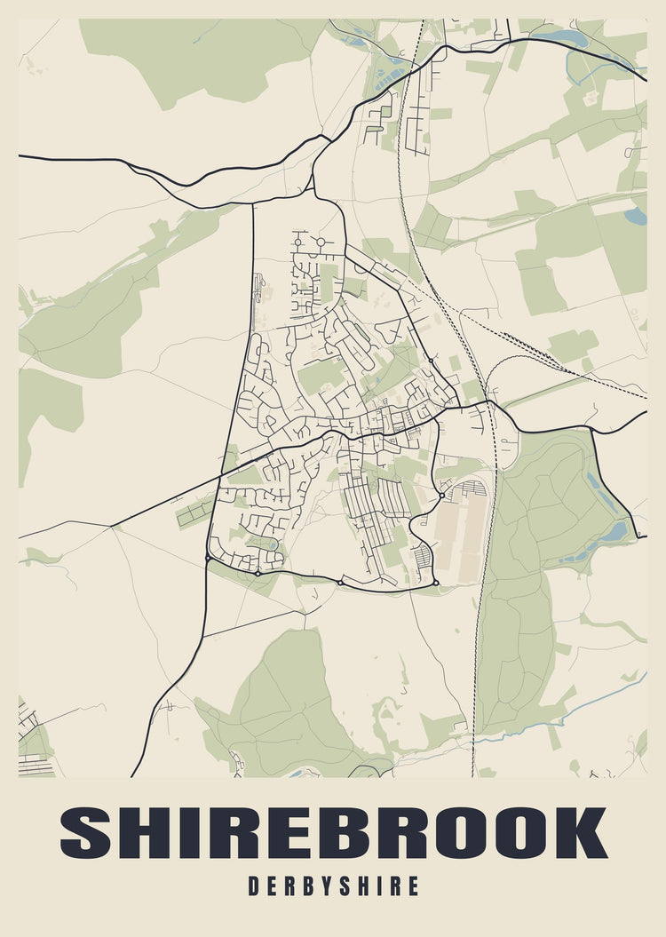 Shirebrook Street Map Poster