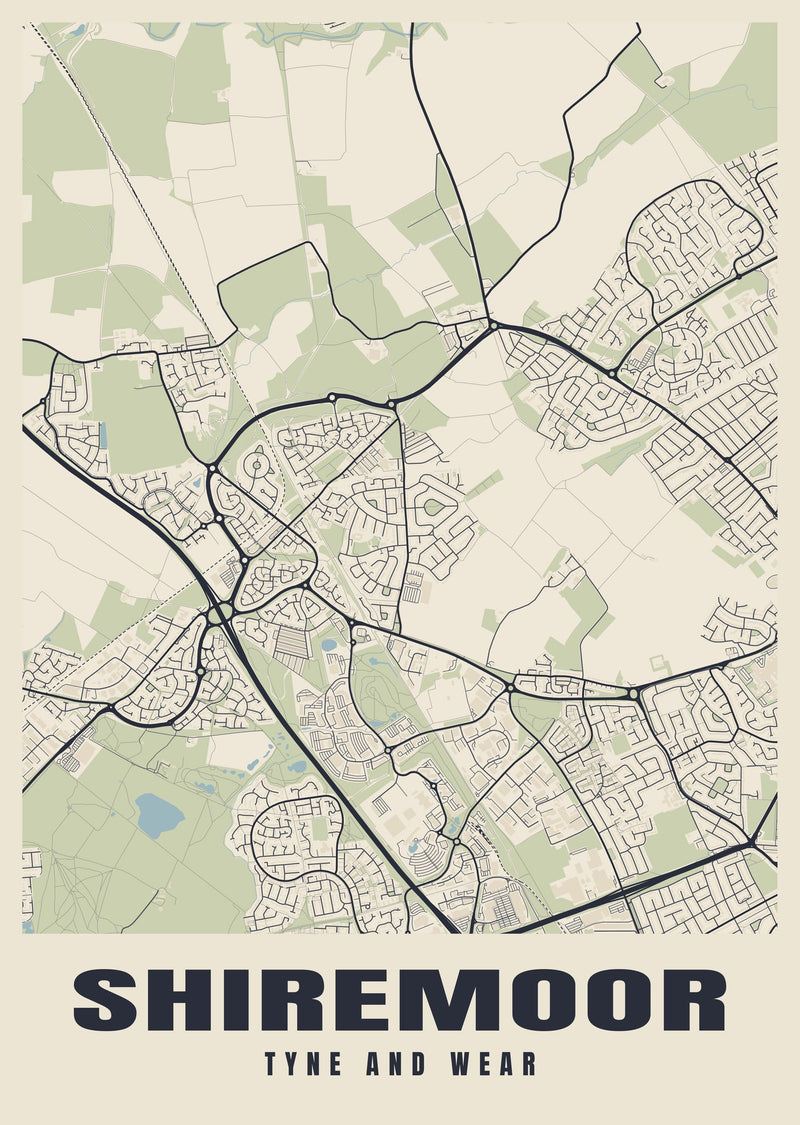 Shiremoor Street Map Poster