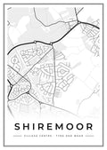 Street map poster of Shiremoor village centre, Tyne and Wear