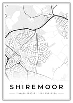 Street map poster of Shiremoor village centre, Tyne and Wear