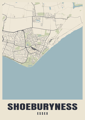 Shoeburyness Street Map Poster