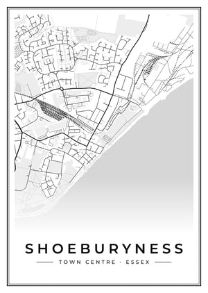 Shoeburyness Town Centre Street Map Poster