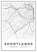 Street map poster of Shortlands, Bromley, London