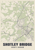 Street map poster of Shotley Bridge, County Durham