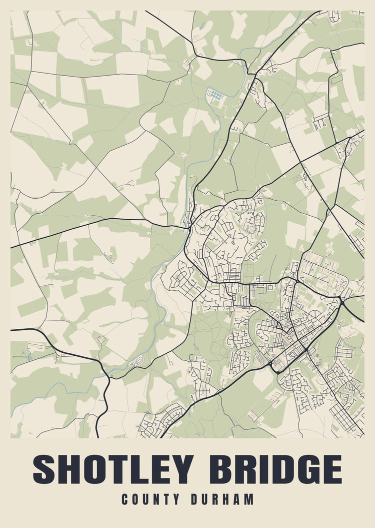 Shotley Bridge Street Map Poster